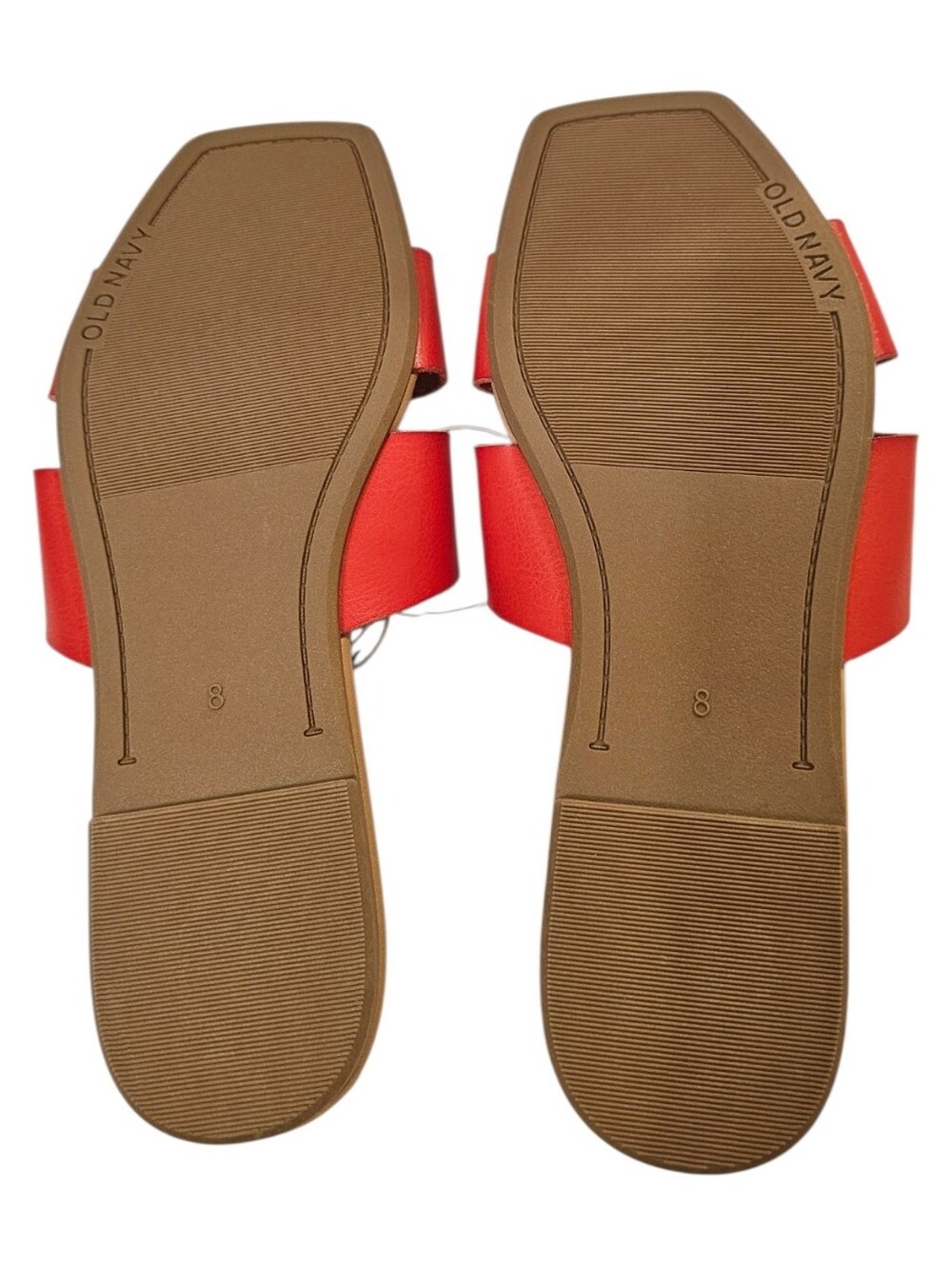 Orange and Beige Old Navy Women's Faux-Leather Slide Sandals - Picture 10 of 15